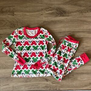 Hanna Andersson Disney Red Green Mickey Organic Cotton Christmas Pajamas Set